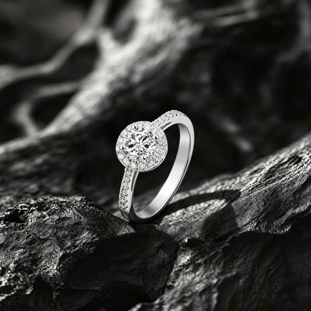 925 Sterling Silver Lab Grown Diamond Engagement Ring