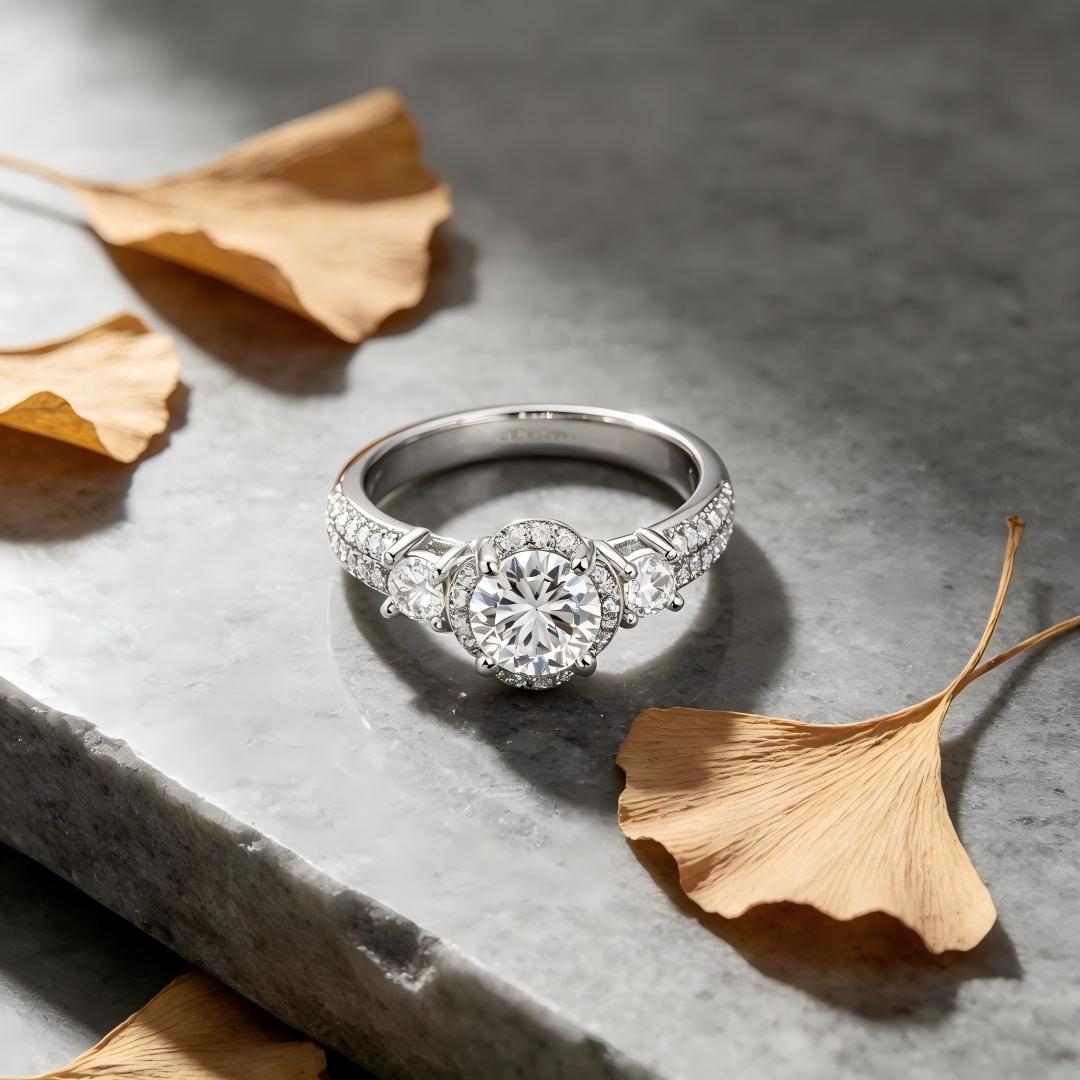 925 Sterling Silver with Lab Grown Diamond Fashion Ring