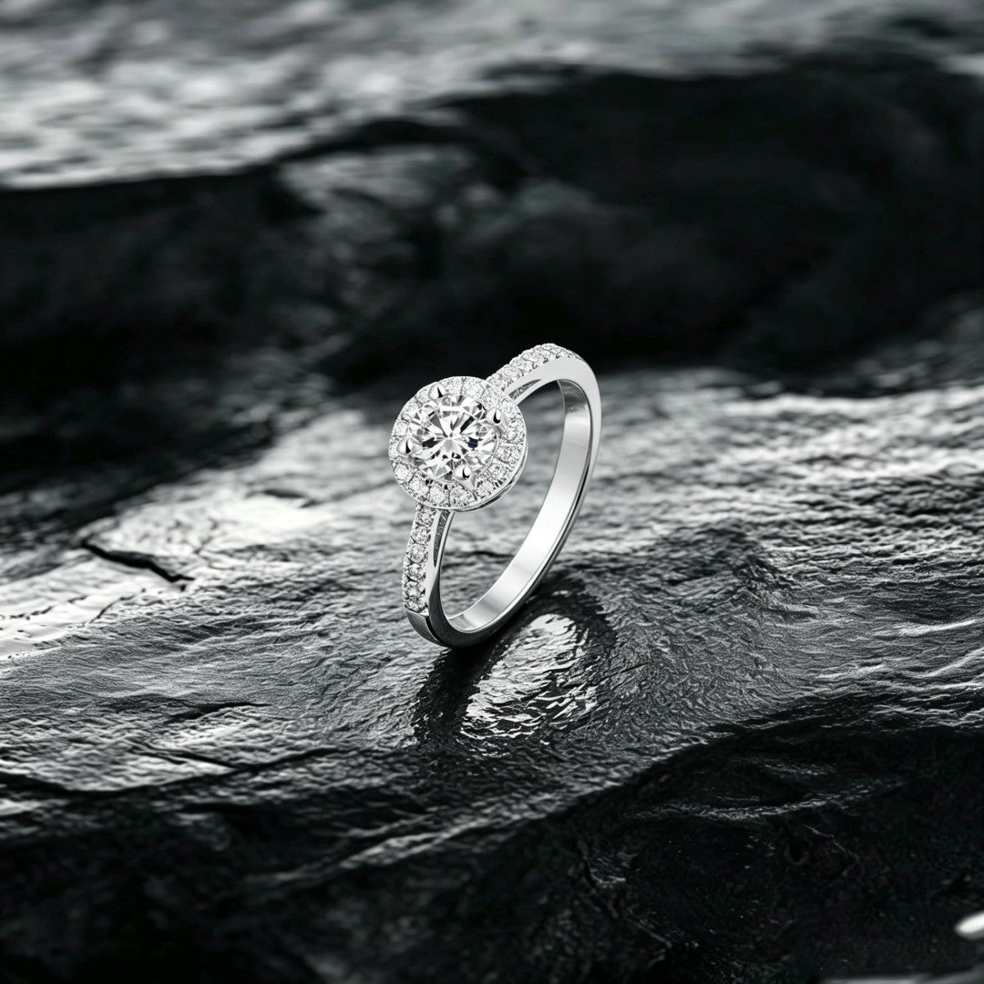 925 Sterling Silver Lab Grown Diamond Engagement Ring