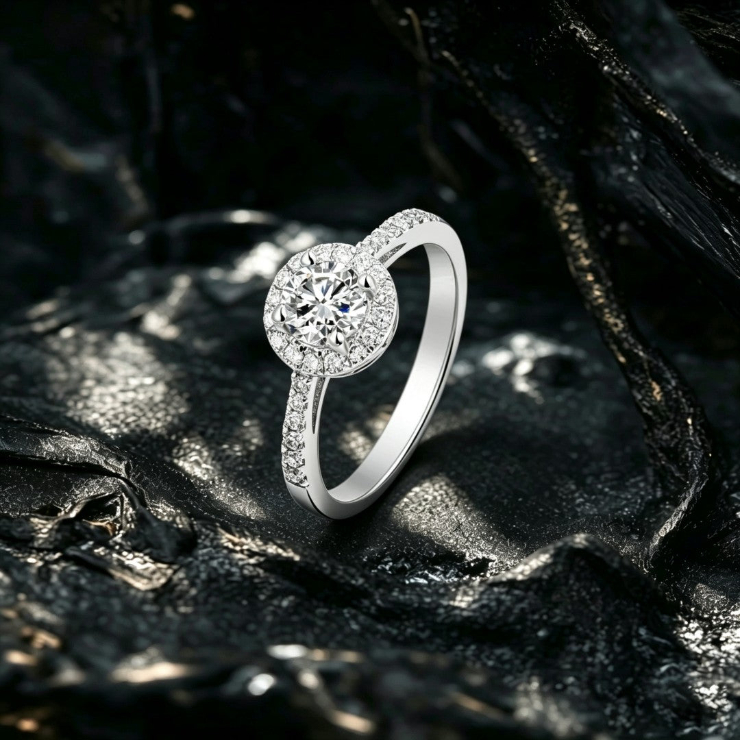 925 Sterling Silver Lab Grown Diamond Engagement Ring