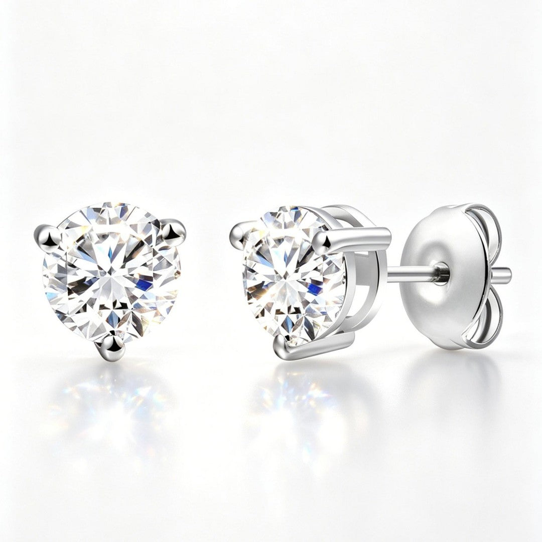 925 Sterling Silver Lab Grown Diamond Martini Earring Studs - 0.849ctw