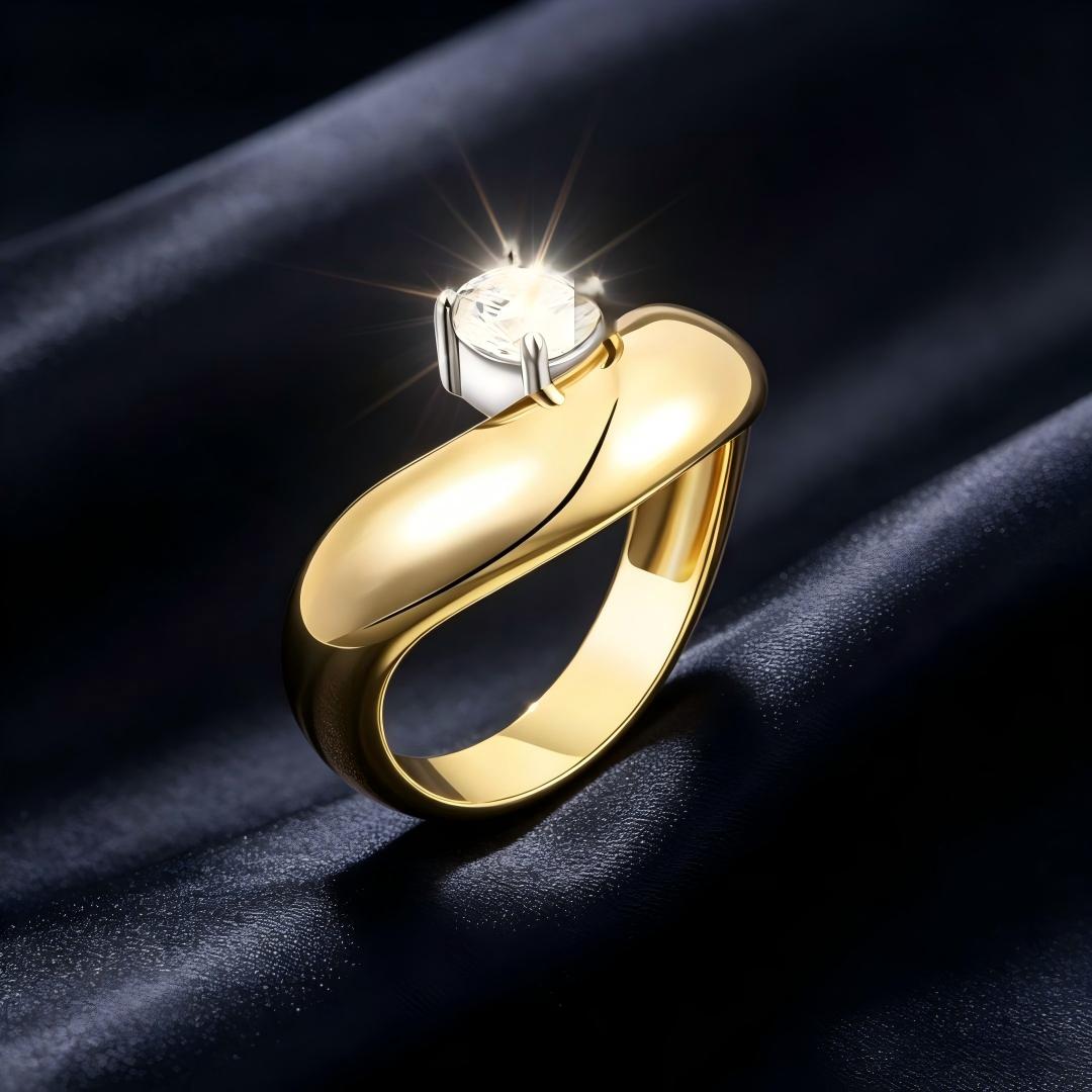 925 Sterling Silver Round Lab Grown Diamond Solitaire Ring-0.516ctw