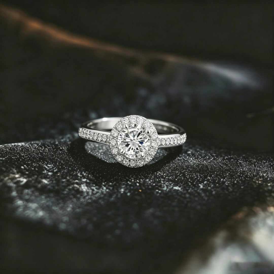 925 Sterling Silver Lab Grown Diamond Engagement Ring