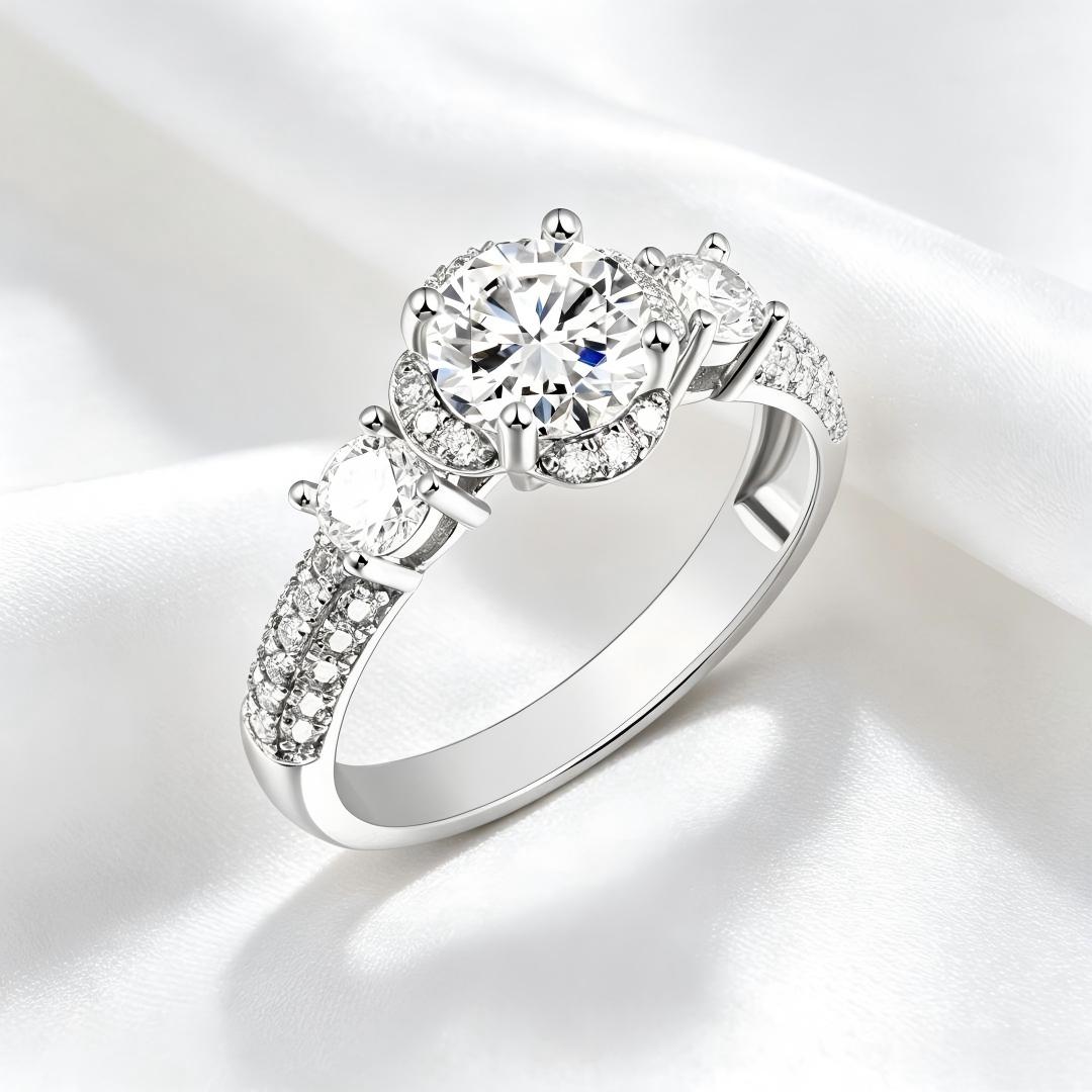 925 Sterling Silver with Lab Grown Diamond Fashion Ring