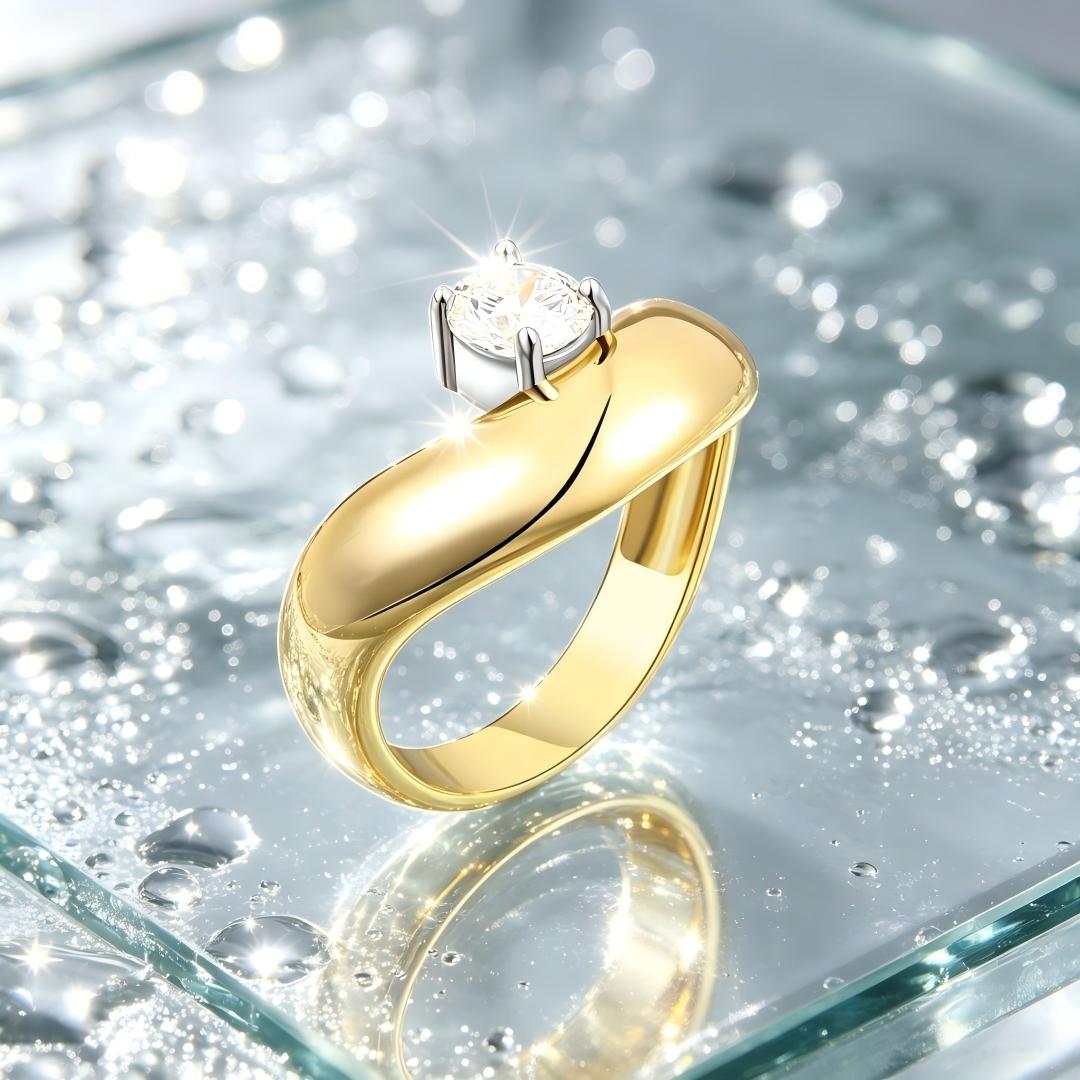925 Sterling Silver Round Lab Grown Diamond Solitaire Ring-0.516ctw