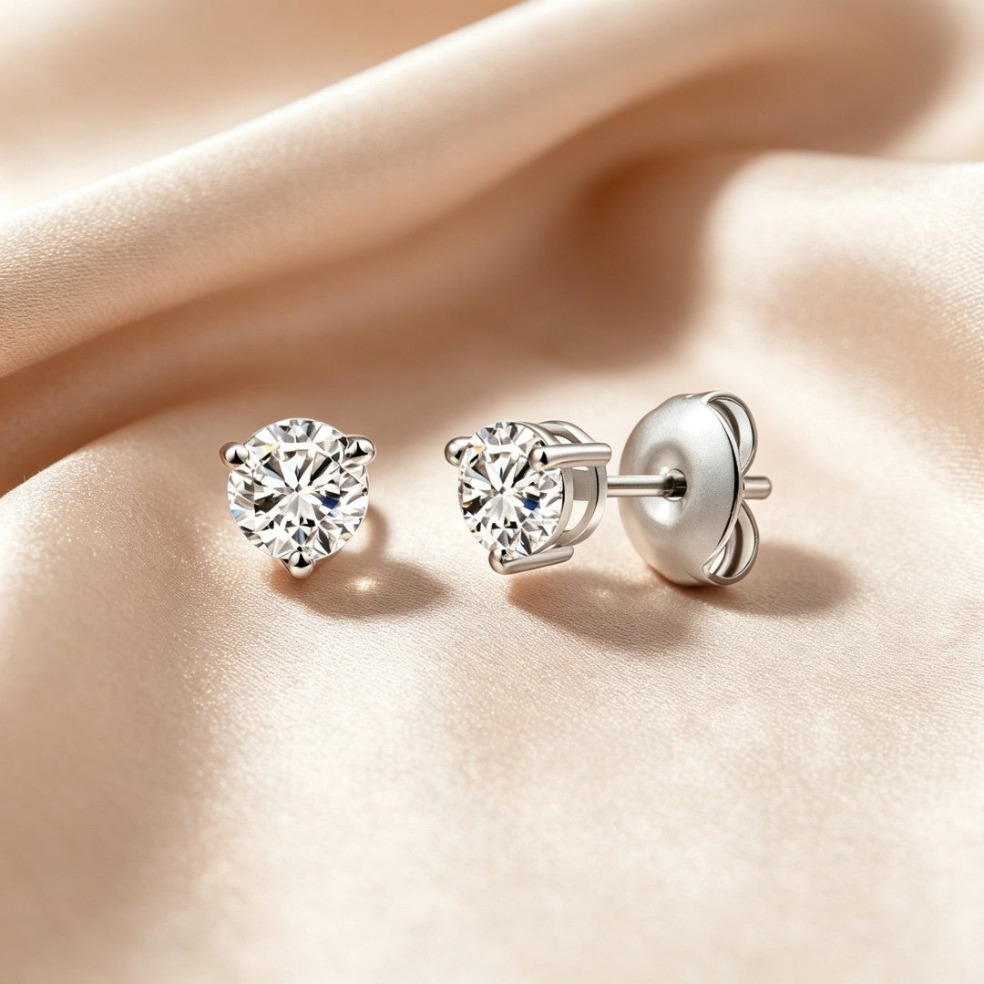 925 Sterling Silver Lab Grown Diamond Martini Earring Studs - 0.295ctw