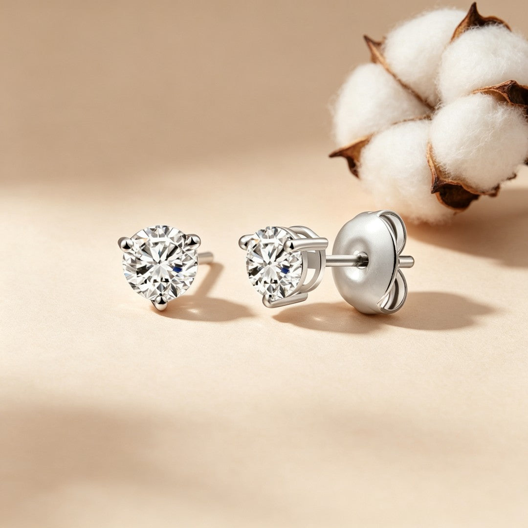 925 Sterling Silver Lab Grown Diamond Martini Earring Studs - 0.295ctw