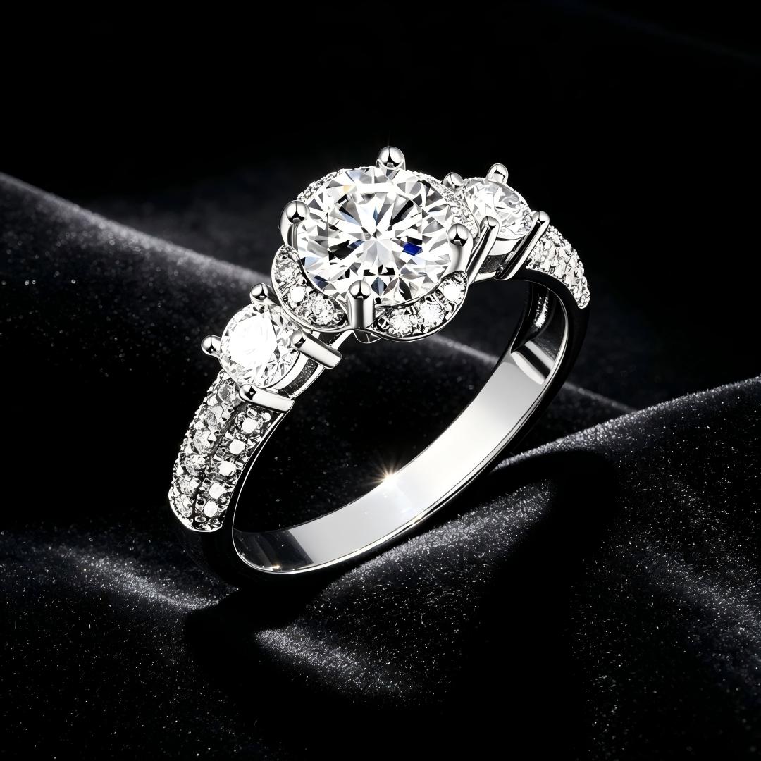 925 Sterling Silver with Lab Grown Diamond Fashion Ring