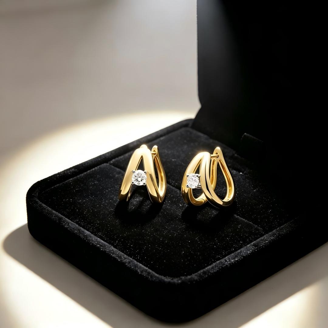 925 Sterling Silver Round Lab Grown Diamond Hoop Earrings-0.764ctw