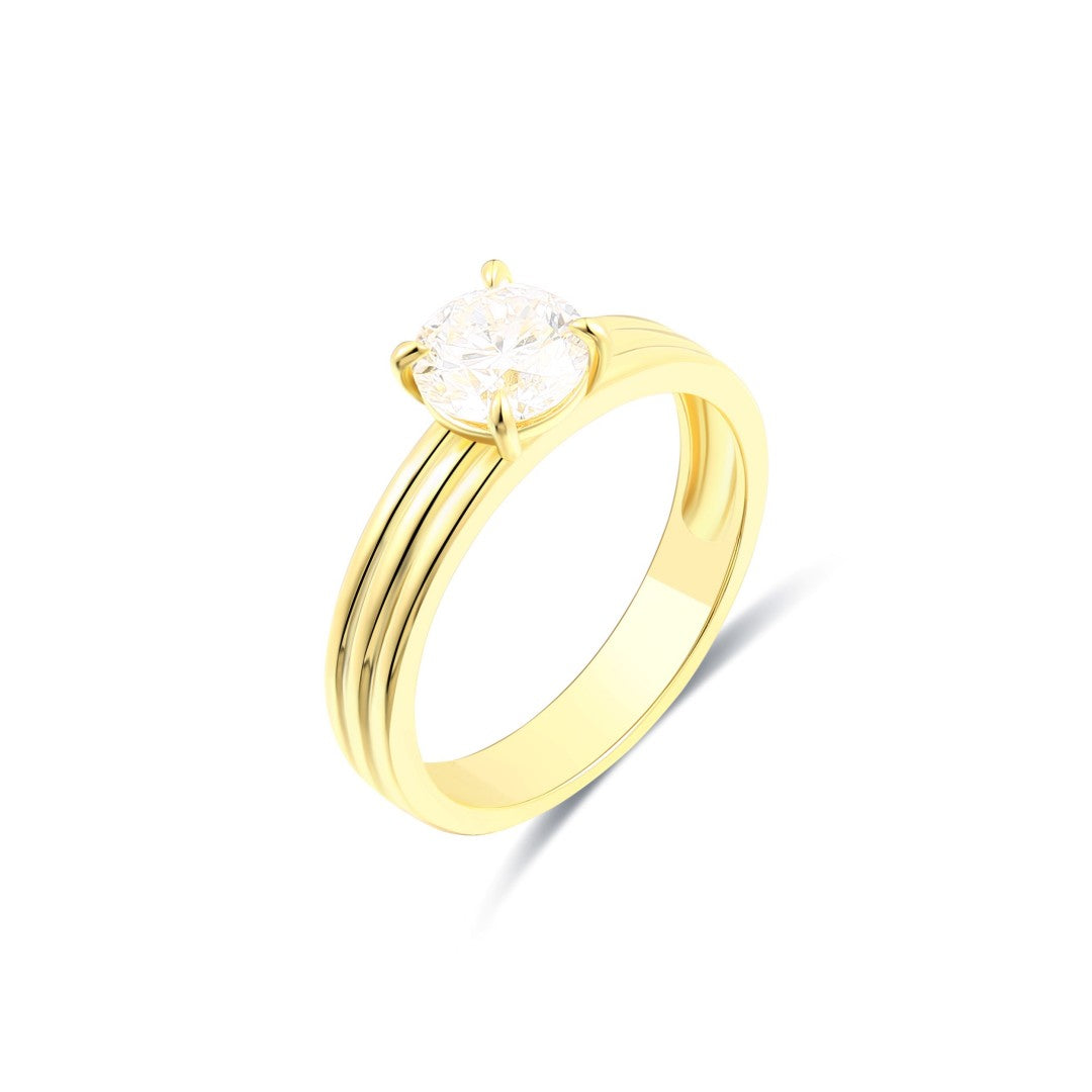 925 Sterling Silver Round Lab Grown Diamond solitaire Ring-1.08ctw
