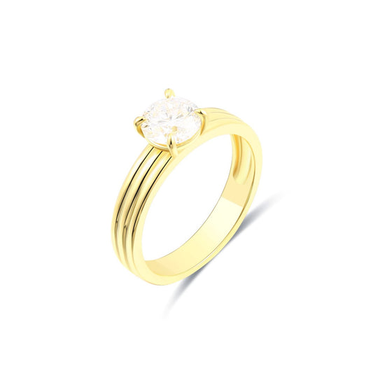 925 Sterling Silver Round Lab Grown Diamond solitaire Ring-1.08ctw