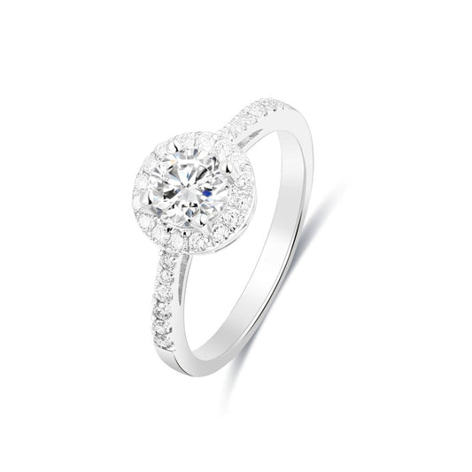 925 Sterling Silver Lab Grown Diamond Engagement Ring