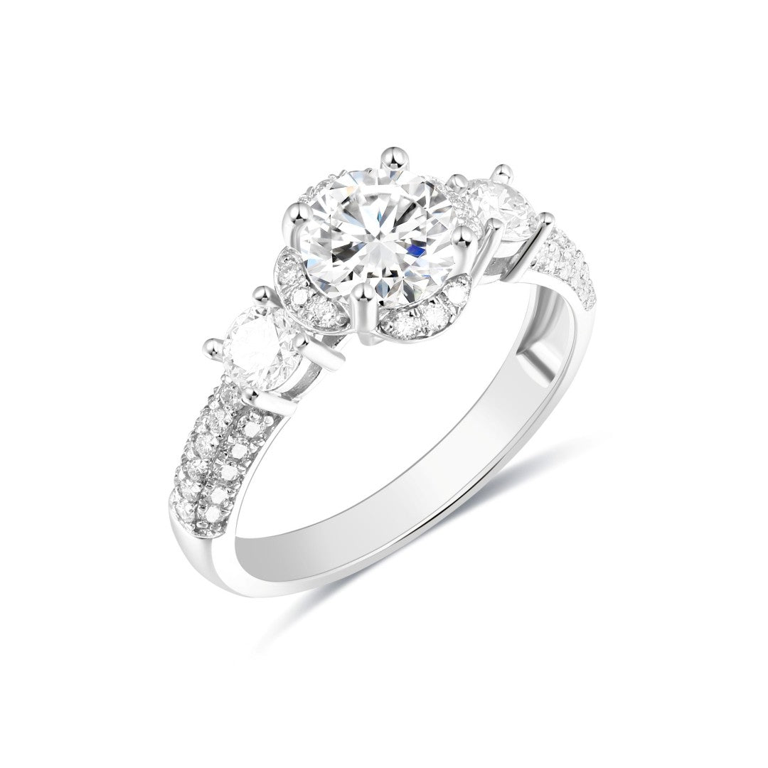 925 Sterling Silver with Lab Grown Diamond Fashion Ring