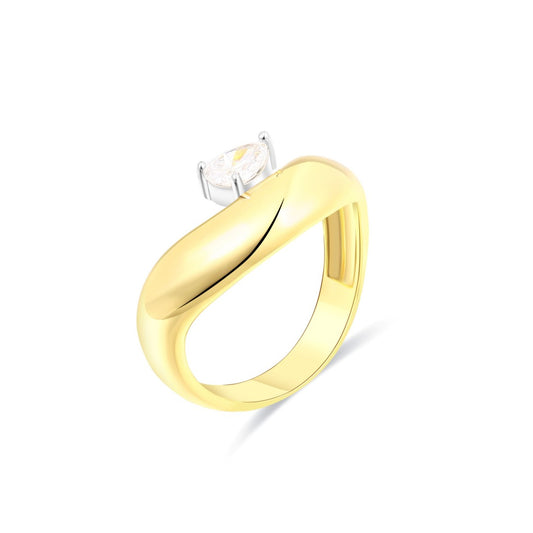925 Sterling Silver Pear Cut Lab Grown Diamond Solitaire Ring-0.339ctw