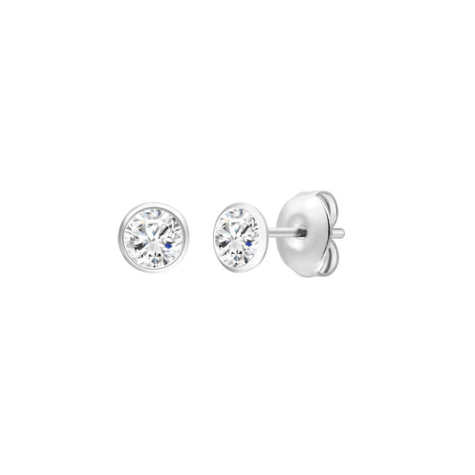 925 Sterling Silver Lab Grown Diamond Bezel Earring Studs - 0.295ctw