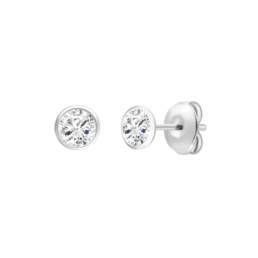 925 Sterling Silver Lab Grown Diamond Bezel Earring Studs - 0.69ctw