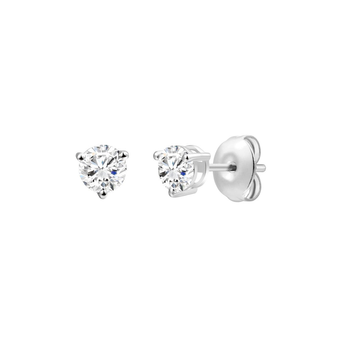 925 Sterling Silver Lab Grown Diamond Martini Earring Studs - 0.295ctw