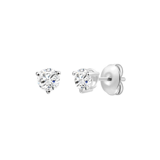925 Sterling Silver Lab Grown Diamond Martini Earring Studs - 0.295ctw