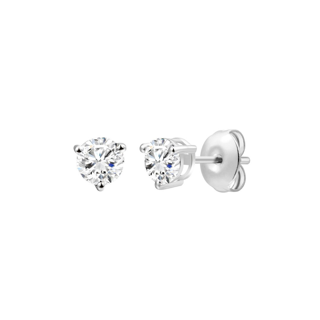 925 Sterling Silver Lab Grown Diamond Martini Earring Studs - 0.45ctw