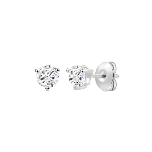 925 Sterling Silver Lab Grown Diamond Martini Earring Studs - 0.45ctw