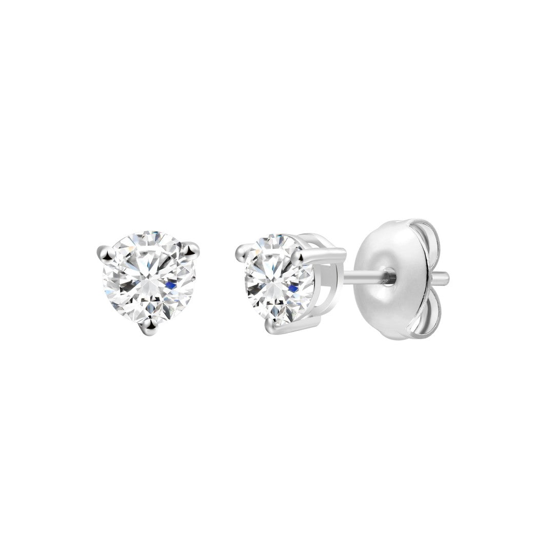 925 Sterling Silver Lab Grown Diamond Martini Earring Studs - 0.6ctw
