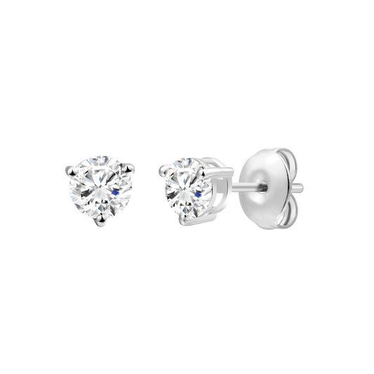 925 Sterling Silver Lab Grown Diamond Martini Earring Studs - 0.6ctw