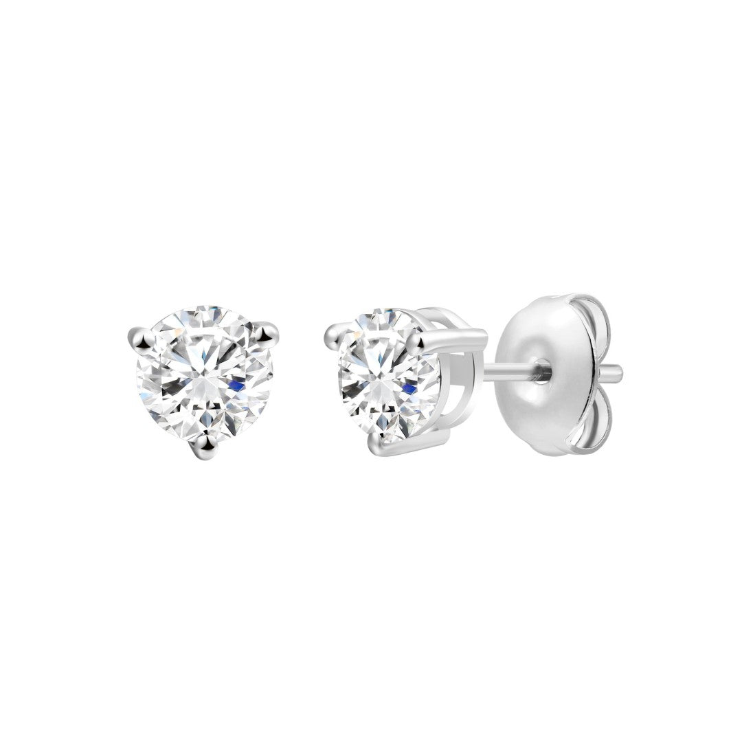925 Sterling Silver Lab Grown Diamond Martini Earring Studs - 0.72ctw