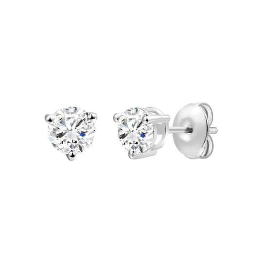 925 Sterling Silver Lab Grown Diamond Martini Earring Studs - 0.72ctw