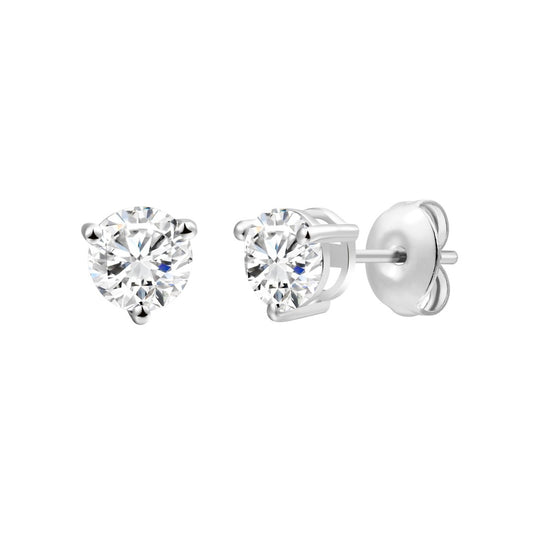 925 Sterling Silver Lab Grown Diamond Martini Earring Studs - 0.78ctw