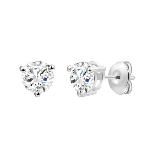 925 Sterling Silver Lab Grown Diamond Martini Earring Studs - 0.849ctw