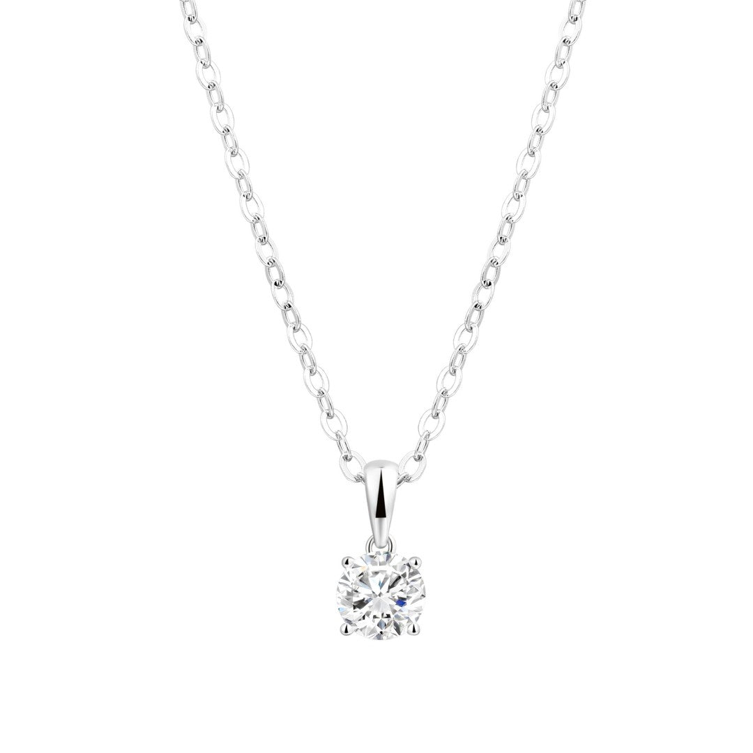 925 Sterling Silver Lab Grown Diamond Solitaire Pendant -0.511ct