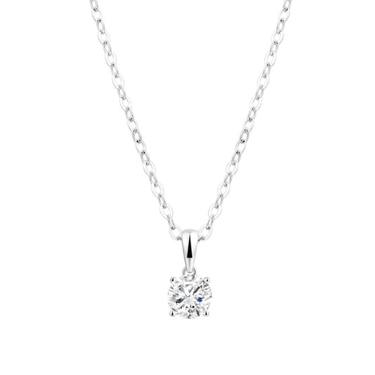 925 Sterling Silver Lab Grown Diamond Solitaire Pendant -0.511ct