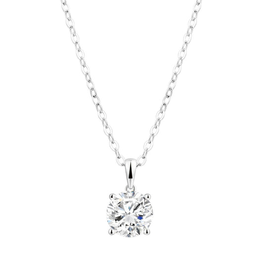 925 Sterling Silver Lab Grown Diamond Solitaire Pendant -1.69ct