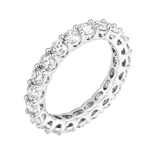 925 Sterling Silver Lab Grown Diamond Round Eternity Band-2.673ctw